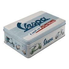 Vespa Rectangular Storage Tin - Nostalgic Art 2.5L Small Car on Two Wheels