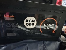 HALFORDS ADVANCE 12V AGM BATTERY AGM096 START STOP NEW