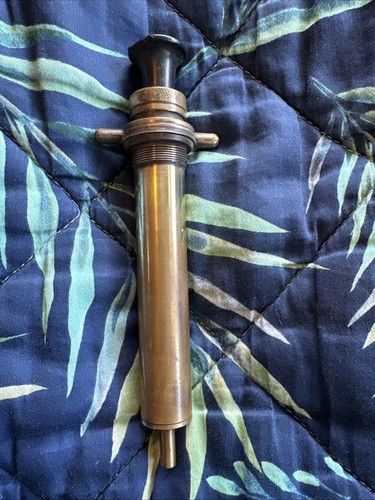 Vintage brass grease gun - grease,