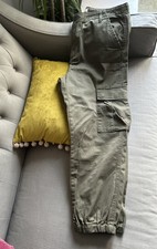 Levis Mens Trousers 32W Khaki Military Cargo Utility Combat Pants Cuffed