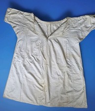 Antique Victorian? Heritage White Cotton Nightdress With Chrochet Lace Decor 