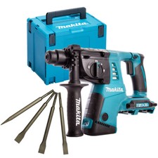 Makita DHR263ZJ 36V Cordless SDS+ Rotary Hammer Drill with 4 Piece Chisel Set