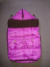 HOT PINK QUILTED SHOWERPROOF HOODED COSYTOES/FOOTMUFF THICK FLEECE LINED
