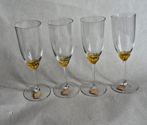 Bohemian small flute glass - 4x,