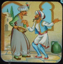 Glass Magic Lantern Slide ALI BABA AND THE FORTY THIEVES NO4 C1890 FAIRY TALE