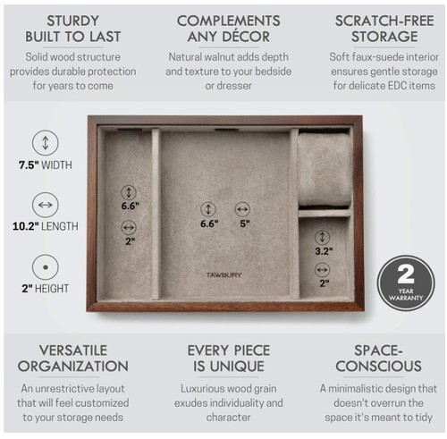 Tawbury wooden valet - valet, tray