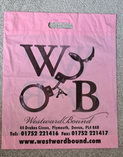 Pink vintage Westward Bound plastic carrier bag
