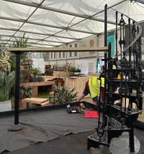 Antique Victorian cast iron spiral staircase used