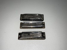 Marine Band M. Hohner & American Ace & Silvertone Deluxe Harmonica Lot 3 Type C