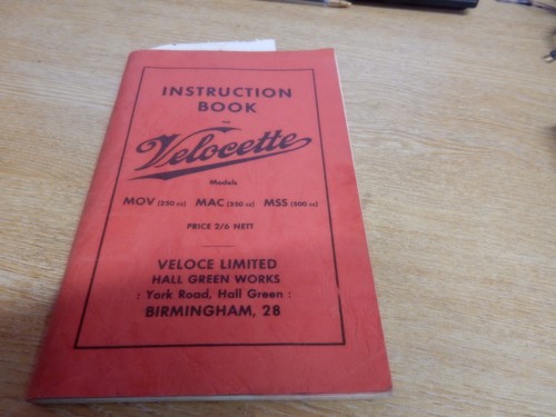 Instruction book for velocette - instruction,