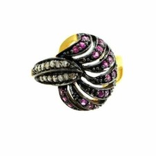 Pave Diamond Ruby Gemstone