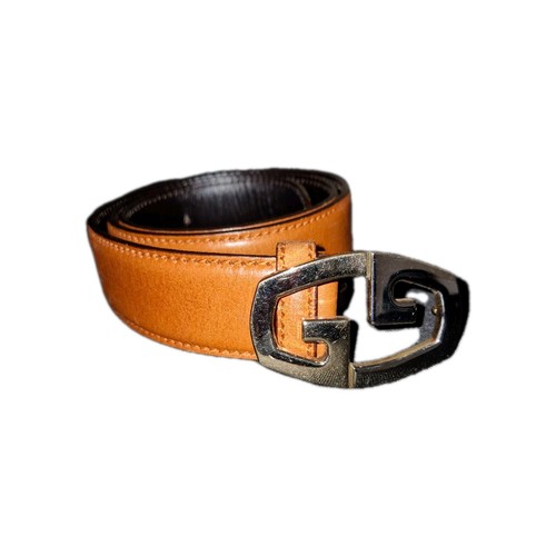 Gucci gold tone brown leather - gold-tone,