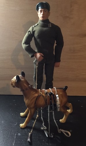 Vintage action man studded - man, dog