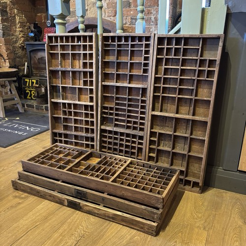 Vintage wooden printers tray - wooden,