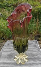 Vintage Tall Art Glass Handkerchief Vase Murano?