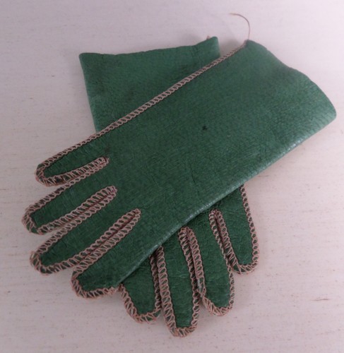 Antique leather doll gloves - antique,