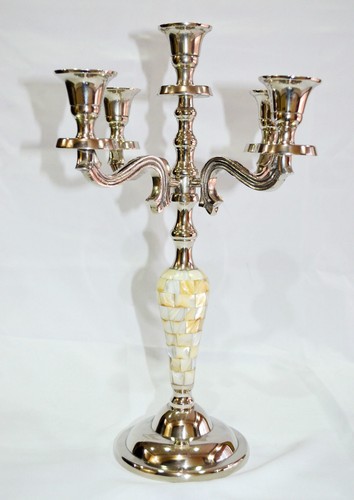 Mother pearl candle holders - pearl,