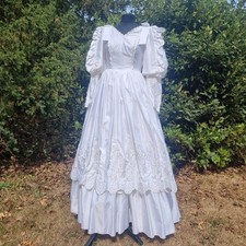 Vintage 1980s Cupid Southern Belle Milkmaid Ballgown Wedding Dress Size 6