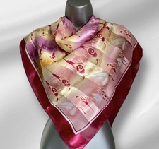 Women’s Claire Neuville Movietex Square Scarf Shawl Ruby/Pink/Yellow Abstract