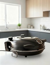 Pizza Oven Electric Ceramic Stone  12” 900°F Black Viewing Window MisterChef