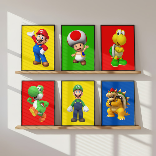 Mario character wall - mario,