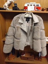 River Island Women's Faux Leather / Fur Jacket. Size 10 Mink Colour Never Worn