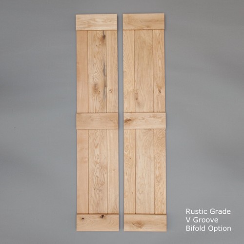 Solid oak bifold ledged doors - solid,