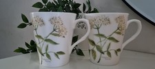 2 x Rose of England Hedgerow Bramble Floral Fine Bone China Tea Coffee Mugs