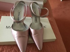 Manolo Blahnik Dusky pink Satin Shoes Vintage