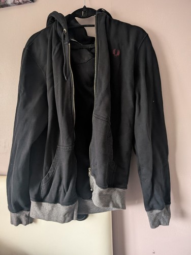 Mens black zip fred - up,