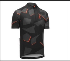 BOARDMAN MENS CYCLE JERSEY BLACK & ORANGE CYCLING SHORT SLEEVE TOP SZ MED