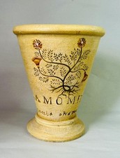 Vintage French Farmhouse Style Chamomile Stoneware Herb Planter / Vase / Pot