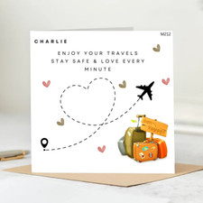 Adventure Awaits Travel Greeting Card – Bon Voyage, Safe Travels Farewell 6x6