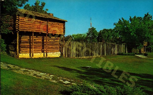 Vintage postcard wooden fort - postcard,