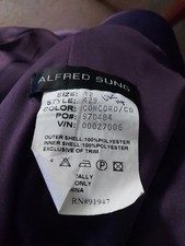 ALFRED SUNG  STRAPLESS SATIN A-LINE PURPLE EVENING GOWN sz 14 