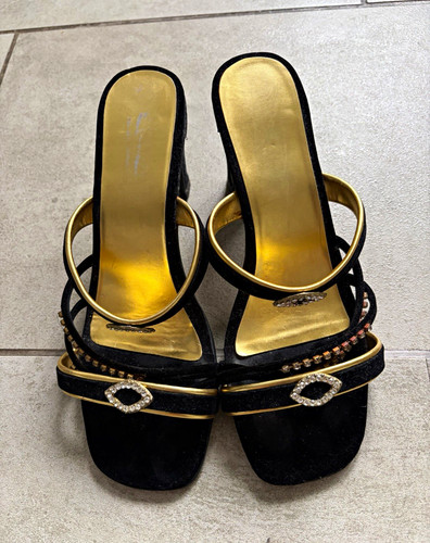 Women black gold mule - women’s, black/gold