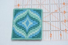 Handmade Bargello sewing needle case in teal green *GREAT GIFT IDEA*