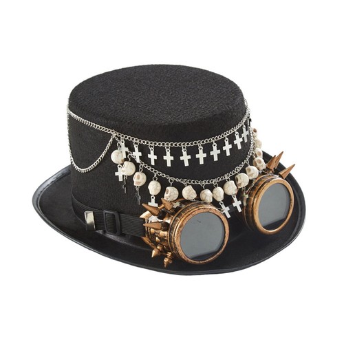 Steampunk hat black with - steampunk,
