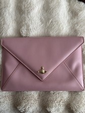 Vivienne Westwood Victoria Pink Leather Clutch Bag