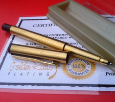 Metal Parker Vector Rollerball Writing Pen Gift Boxed Steel 24k Gold Plated