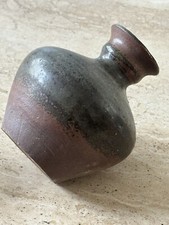 Vintage RARE Bizen-Yaki Raku Japanese Collectable Sake Pottery Bud Vase -Signed