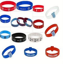 FOOTBALL SILICONE WRISTBAND RUBBER TEAM CLUB BRACELET FA one size fits all Band