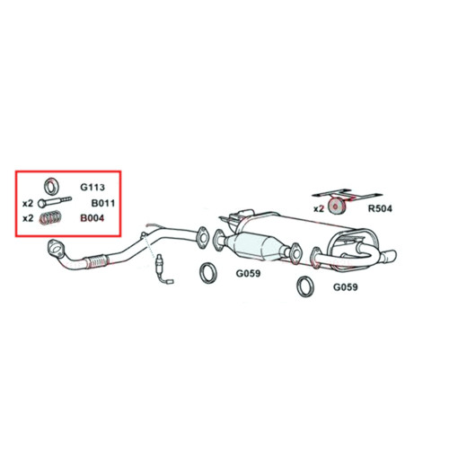 Front exhaust down - down, gasket