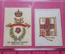 cigarette cards MILITARY SILK- HAMPSHIRE REGT. 1+ B.A.T CRESTS AND BADGES