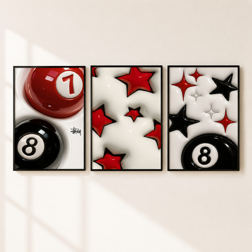 Retro ball wall - ball, set