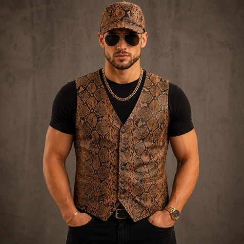 Men snakeskin print vest - men's,