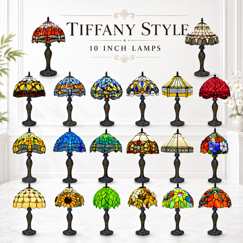 Tiffany style table lamp - table,