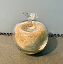 Vintage Decorative Glass Apple Ornament Filled with Sand