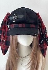 Y2k punk beret hat with - y2k,