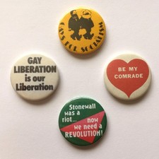 4 Gay Socialist Badges, LGBTQ